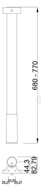 Technický obrázek Stolová noha ST551