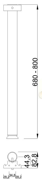 Technický obrázek Stolová noha ST557