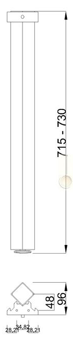 Technický obrázek Stolová noha ST552