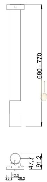 Technický obrázek Stolová noha ST561