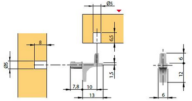 Technický obrázek podpěra K Line PIN