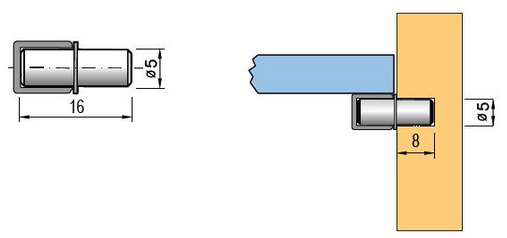 Technický obrázek policová podpěrka s návlekem 609/1