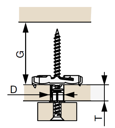 Technický nákres Fischer sklopná hmoždinka DUOTEC