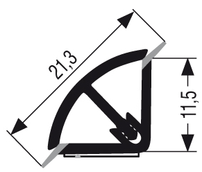 Technický obrázek Těsnicí profil L15/A