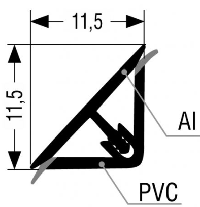 Technický obrázek těsnící lišta L20