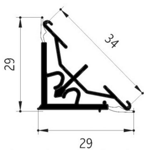 Technický obrázek Těsnicí profil L34