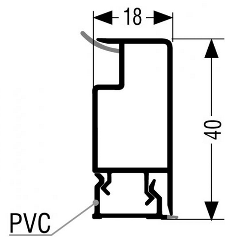 Technický obrázek Těsnicí lišta L40