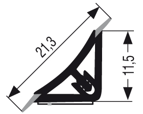 Technický obrázek Těsnicí profil L15/B