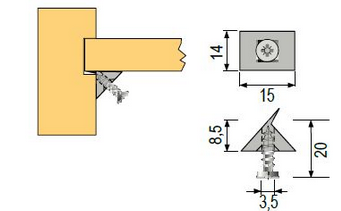Technický obrázek úhelník spojovací, transparentní