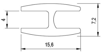Technický obrázek spojovací profil P04 (na sololit)