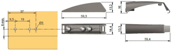 Technický obrázek adaptér pro K LOCK,