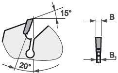 Technický nákres pilový kotouč pro podélné řezání
