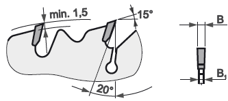 Technický nákres pilový kotouč pro podélné řezání
