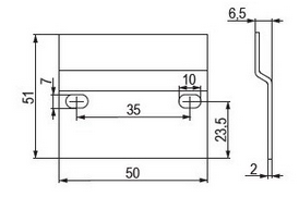 Technický obrázek Protikus závěsného kování