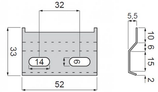 Technický obrázek Montážní lišta ZM-295