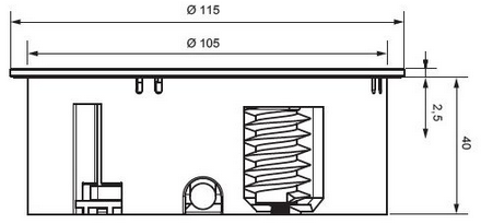 Technický nákres Bachman Twist 2x el.zásuvka