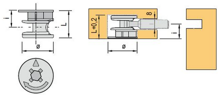 Technický obrázek Excenter spojovacího kování