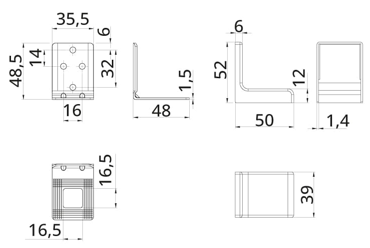 Technický obrazek rektifikační úhelník