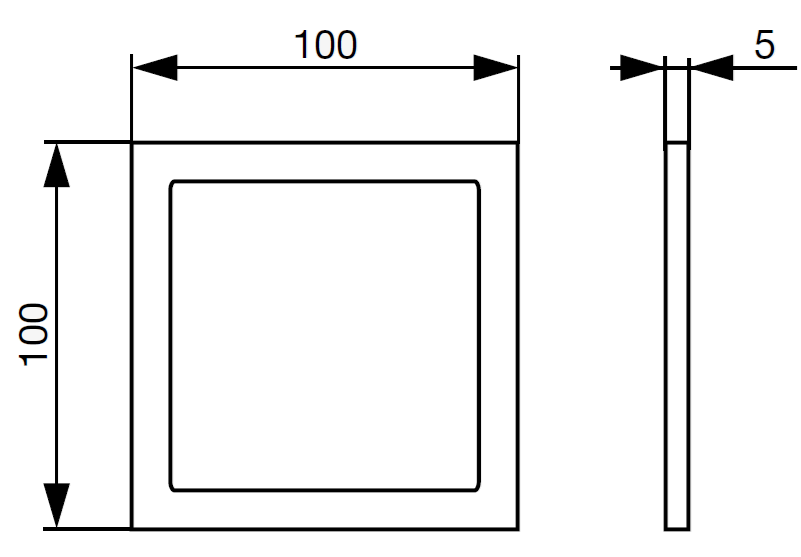 Technický nákres bodové Led světlo- teplá bílá