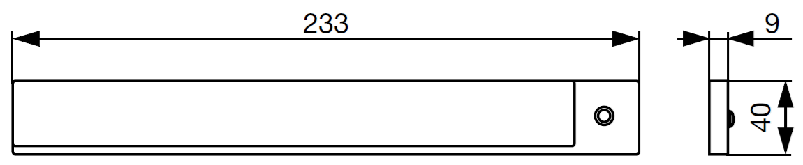 Technický nákres LED světlo s magnetickým držákem, dobíjecí