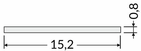 Technický nákres Krycí lišta, zásuvná, mléčna