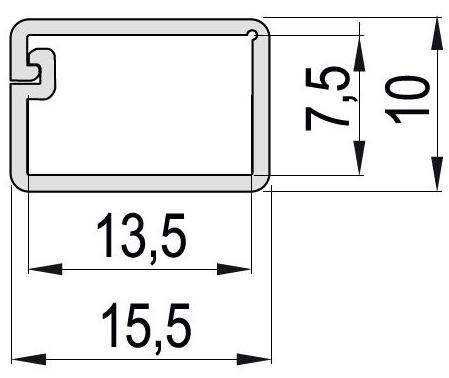 Technický nákres elektroinstalační lišta velká