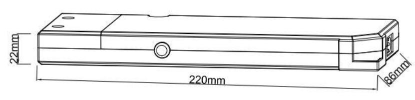 Technický nákres All in One jednotka 24 V pro RGBW LED pásek