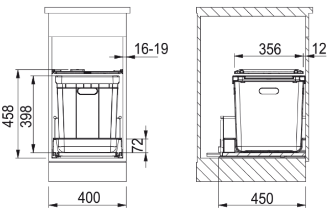 Technický nákres FRANKE Sorter 350 - 40