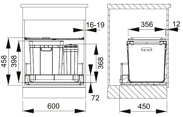 Technický nákres FRANKE Sorter 350-60 COMPOSTA