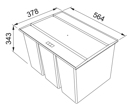 Technický nákres FRANKE Easysort 600-3-0