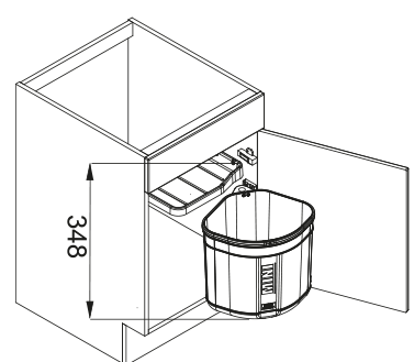Technický nákres Sorter Mini, černá