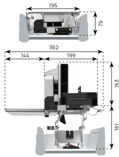 Technický nákres Multikráječ AES 52 S pravý