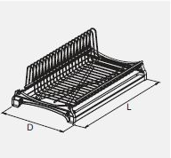 Technický nákres Vestavěný jednopoličkový odkvakpávač, chrom