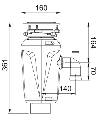 Technický nákres Drtič odpadu Slim 50