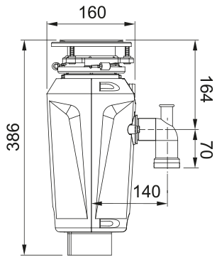 Technický nákres Drtič odpadu Slim 100