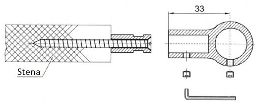 Technický nákres úchytka Retro