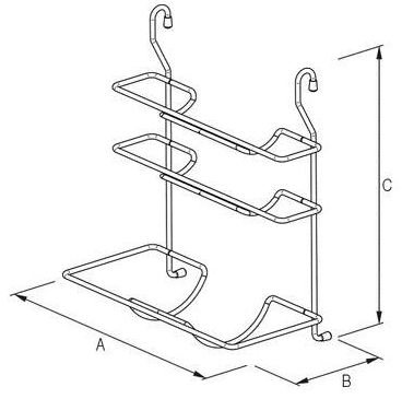 Technický nákres Závěsný koš na papír a fólii