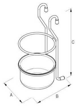 Technický nákres Závěsný košík