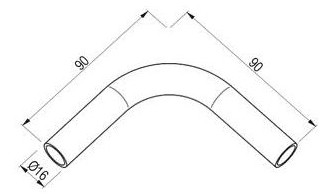 Technický nákres úhel 90°